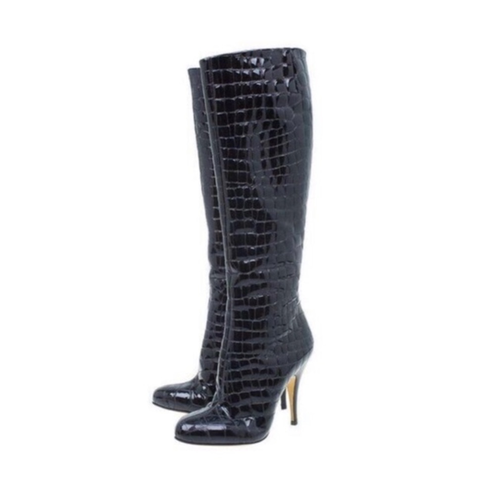 Giuseppe Zanotti Croc Embossed Knee High Boots
